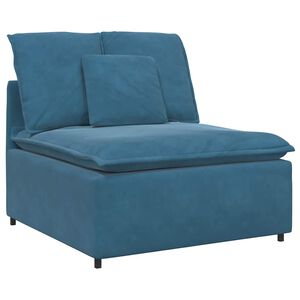 vidaXL Modulares Sofa Mittelmodul mit Kissen Blau 100 cm