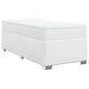 vidaXL Boxspringbett mit Matratze Wei&szlig; 80x200 cm Kunstleder