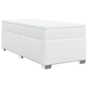 vidaXL Boxspringbett mit Matratze Wei&szlig; 80x200 cm Kunstleder