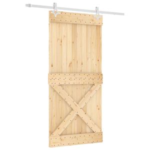 vidaXL Schiebet&uuml;r 95 x 210 cm Massivkiefer (Unbehandelt)