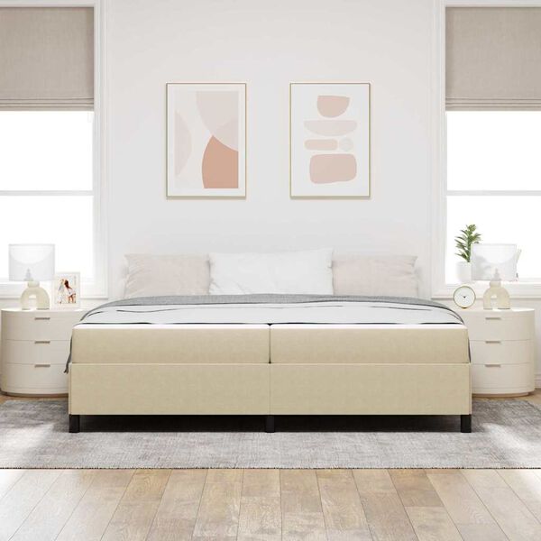 vidaXL Bettrahmen mit Matratze Hellgr&uuml;n-Grau 200 x 200 cm Stoff