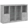 vidaXL Sideboards mit LED-Leuchten 3 Stk. Betongrau Holzwerkstoff