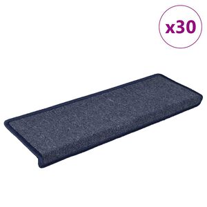 vidaXL Stufenmatten 30 Stk. 65 x 21 x 4 cm Dunkelgrau und Blau Rechteckiger Rand