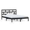 vidaXL Massivholzbett Schwarz 150x200 cm