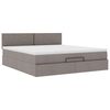 vidaXL Ottoman-Bett mit Matratze Taupe 180x200 cm Stoff