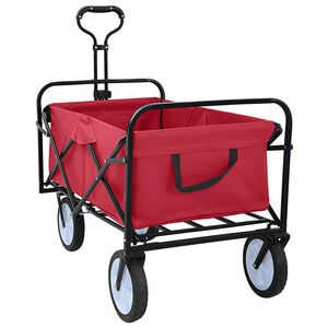 vidaXL Faltbarer Einkaufstrolley mit Bremsen Rot 94 x 53 x 99 cm