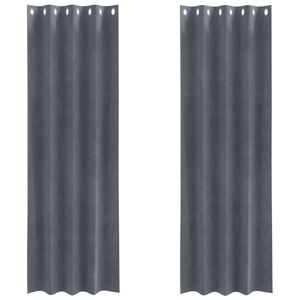 vidaXL Verdunkelungsvorh&auml;nge 2 pcs Hellgrau 140 x 260 cm Samt