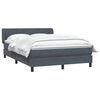 vidaXL Boxspringbett mit Matratze Dunkelgrau 140x220 cm Samt