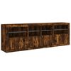 vidaXL Sideboard mit LED-Leuchten Räuchereiche 202x37x67 cm