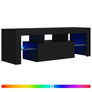 vidaXL TV-Schrank mit LED-Leuchten Schwarz 120x35x40 cm