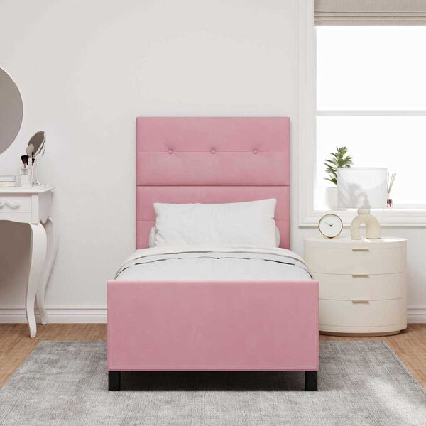 vidaXL Boxspringbett mit Kopfteil Rosa 80 x 200 cm Samt