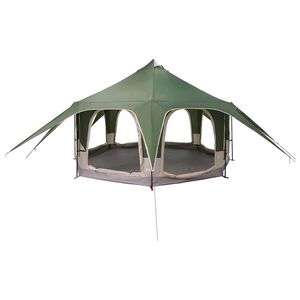 vidaXL Familienzelt Gr&uuml;n 5-Personen 185T Polyester mit PU-Beschichtung