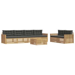 vidaXL Outdoor-Sofagarnitur 7 Stk. Wei&szlig; und Anthrazit