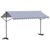 vidaXL Freistehende Markise Blau und Wei&szlig; 400x300 cm Stoff und Stahl