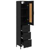 vidaXL Highboard Schwarz Eichen-Optik 34,5 x 34 x 180 cm Holzwerkstoff