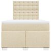 vidaXL Boxspringbett mit Matratze Creme 120x200 cm Stoff