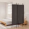 vidaXL 4-tlg. Paravent Braun 160x220 cm Stoff