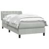 vidaXL Boxspringbett mit Matratze Hellgrau 80x210 cm Samt