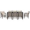 vidaXL Garten Essgruppe mit Kissen 9 pcs Braun Poly-Rattan