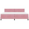 vidaXL LED Boxspringbett mit Matratze mit LED Rosa 200 x 200 cm Samt