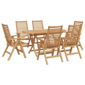vidaXL Garten Essgruppe 7 pcs Braun Massivholz Teak