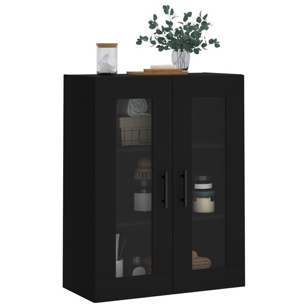 vidaXL Wandschrank Schwarz 69,5x34x90 cm