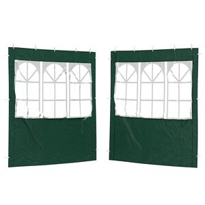 vidaXL Party Zelt Seitenteil 2 pcs 200 x 195 cm Gr&uuml;n PE und Stahl