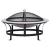 vidaXL Garten-Feuerschale mit Grill Edelstahl 76 cm