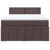 vidaXL Boxspringbett mit Matratze Dunkelbraun 140x200 cm Stoff