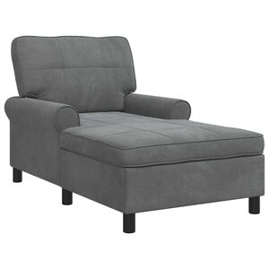 vidaXL Lounge-Liege mit Kissen Dunkelgrau 91 x 157 x 91 cm Samt