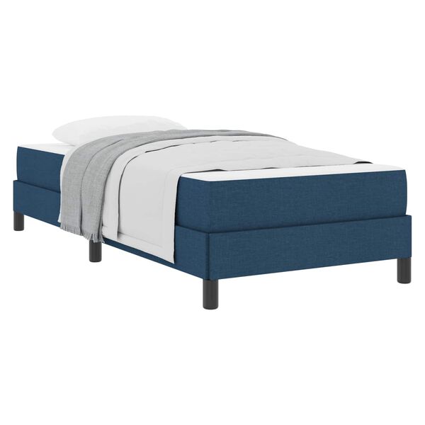 vidaXL Boxspringbett mit Matratze Blau 80 x 200 cm Stoff