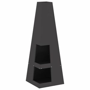 vidaXL Feuerstelle Schwarz 35 x 35 x 100 cm Wetterfeststahl