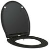 vidaXL Toilettensitz Schwarz 45,5 x 37,5 x 3,8 cm Duroplast
