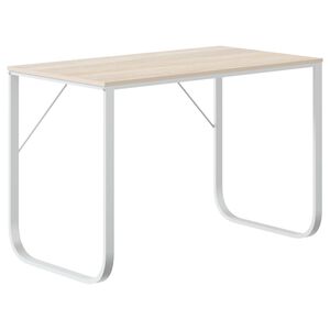 vidaXL Computertisch Wei&szlig; und Eiche-Optik 110x60x73 cm Holzwerkstoff