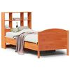 vidaXL Massivholzbett mit Regal ohne Matratze Wachsbraun 75x190 cm