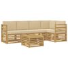 vidaXL Outdoor-Sofagarnitur 6 pcs Wei&szlig; und Beige 59 x 59 x 37 cm