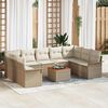 vidaXL Garten-Sofa-Set 10 pcs Beige Poly Rattan