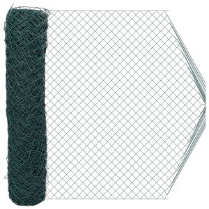 vidaXL Kettenzaun Gr&uuml;n 2 x 20 m Stahl