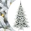 vidaXL K&uuml;nstlicher klappbarer Weihnachtsbaum Wei&szlig; 180 cm PVC und Stahl