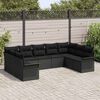 vidaXL Gartensofa-set mit Speicher 9 pcs Schwarz Poly-Rattan