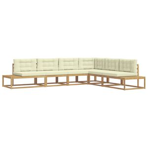 vidaXL Outdoor-Sofagarnitur Wei&szlig; 357 x 198,5 x 73 cm Polyester