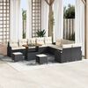 vidaXL Garten-Sofa-Set mit Kissen mit Kissen 13 pcs Schwarz und Creme