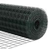 vidaXL Zaun mit Pfosten Gr&uuml;n 0,6 x 50 m Stahl und PVC