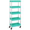 vidaXL K&uuml;chenwagen 5 Etagen T&uuml;rkis 42x29x128 cm Eisen und ABS