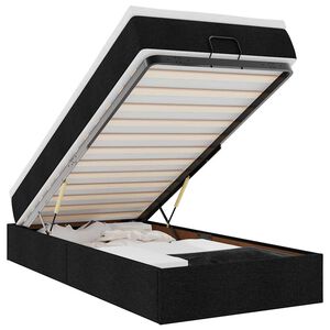 vidaXL Ottoman-Bett mit Matratze Schwarz 100x200 cm Stoff
