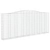 vidaXL Gabione mit Hochbogen 400x30x160/180 cm Verzinktes Eisen