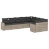 vidaXL 9-tlg. Garten-Sofagarnitur mit Kissen Hellgrau Poly Rattan
