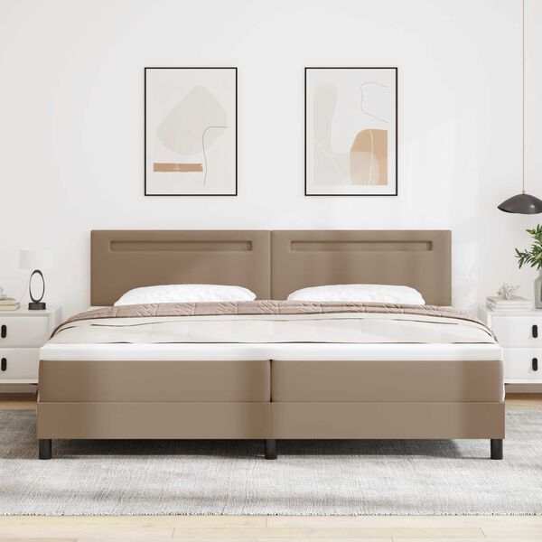 vidaXL Boxspringbett mit Matratze Cappuccino 200 x 200 cm Kunstleder