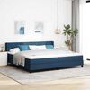 vidaXL Boxspringbett mit Matratze Blau 200 x 200 cm Polyester