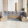 vidaXL Gartensofa-set mit Kissen 9 pcs Beige Poly Rattan